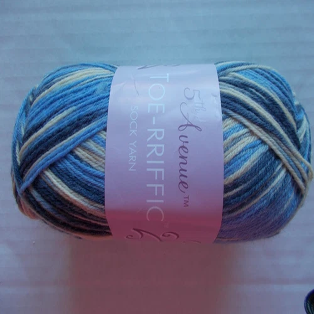 5th Avenue Toe-riffic wool blend sock yarn, Open Water, 1 large skein, 404 yds