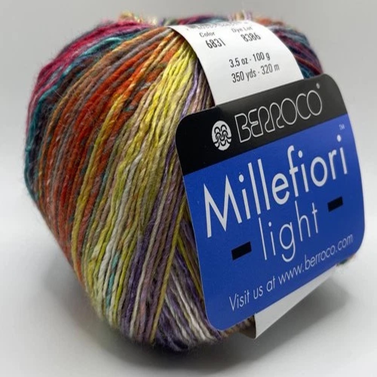 Berroco Millefiori Light #6831 Bouquet Sport Wt Wool Acrylic Yarn 100g 350yd
