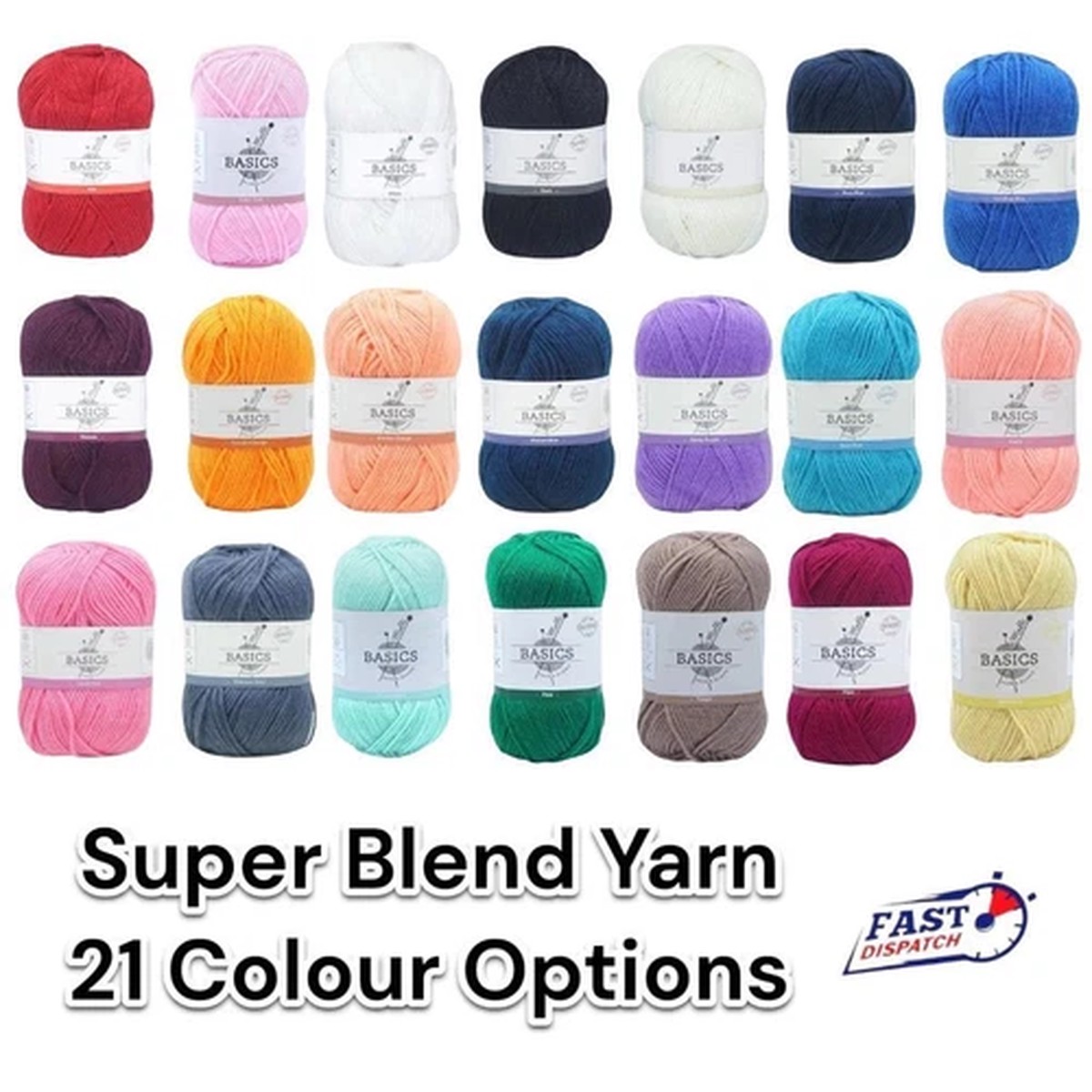 Vibrant 5x 100g Knitting Yarn Wool 4/8 Ply 21 Assorted Colors - FREE SHIPPING