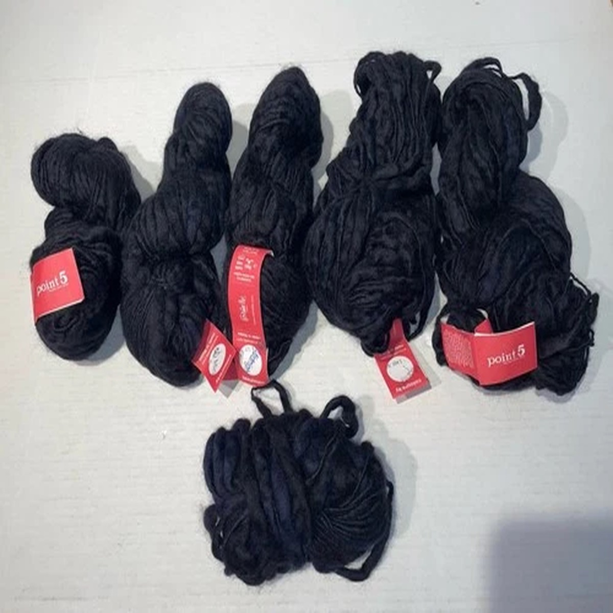 Colinette Point Five 100% Wool Yarn 5.5 Skeins Chunky 300 Yards Midnight Black