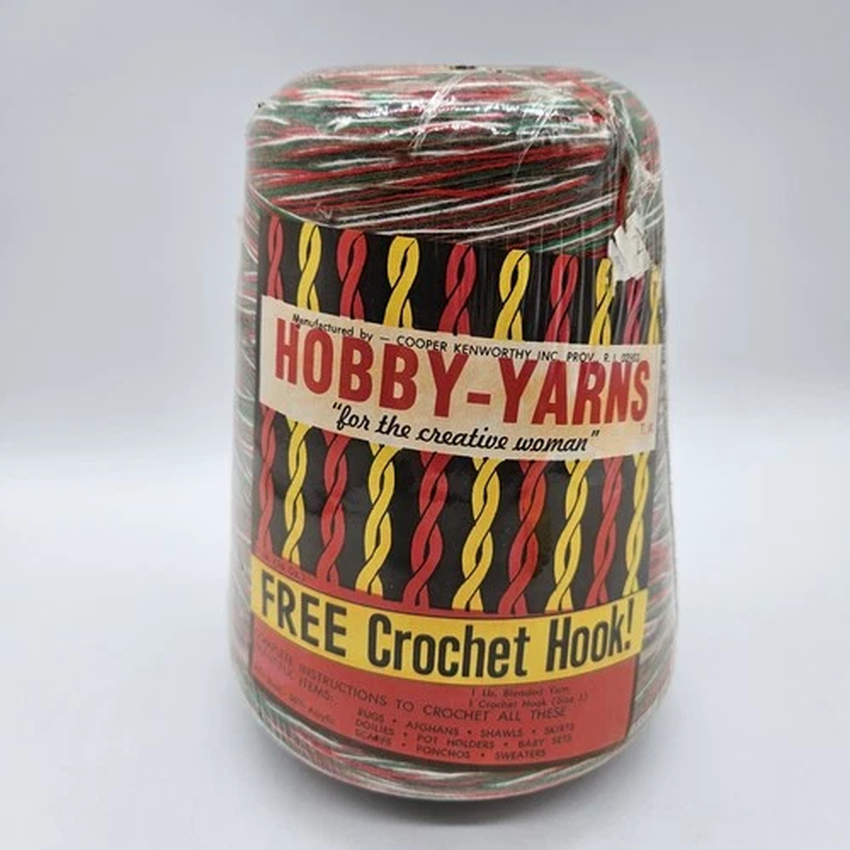 VTG Hobby-Yarns Cooper Kentworthy Christmas Multicolor Yarn 50% Wool %50 Acrylic