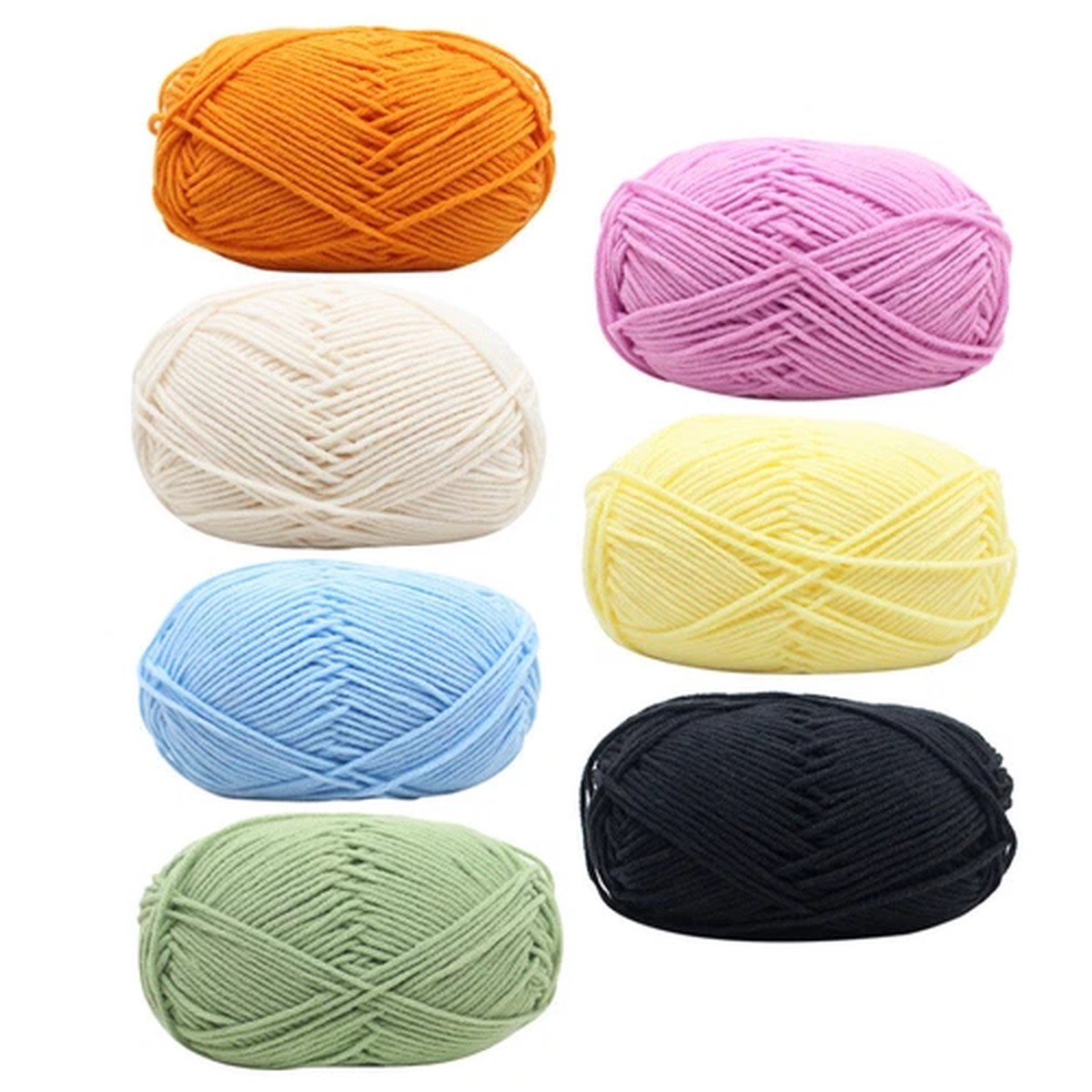 7 Pcs Colorful Yarn Crochet Thread Chunky Cotton Knitting Wool Child