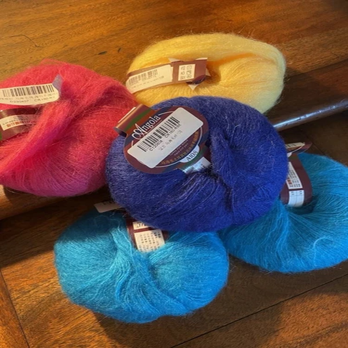 Angola Turkish Style Leisure Hand Knit Yarn- 5 Skeins- 4 Colors