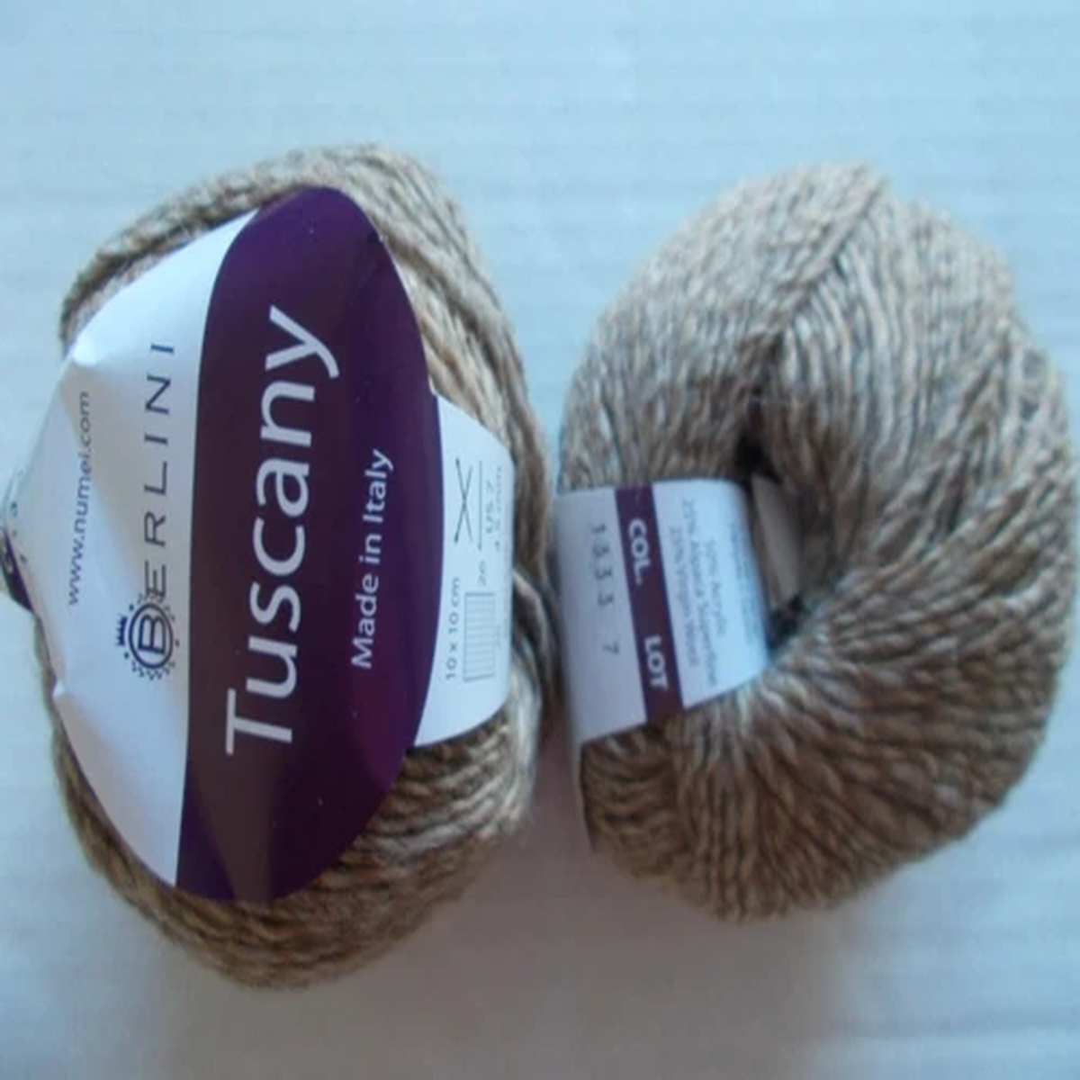 Berlini Tuscany alpaca blend yarn, Sand Dune, lot of 2 (180 yds each)
