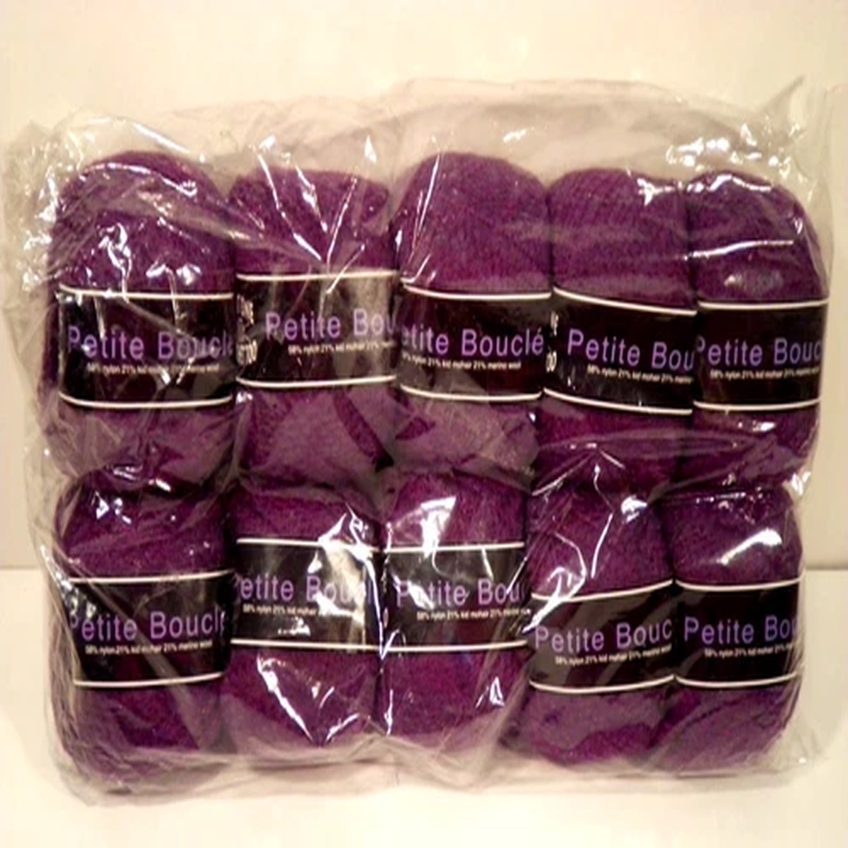 Knit One Crochet Too 10 Yarn Petite Boucle Lot Plum Kid Mohair Merino Wool Nylon