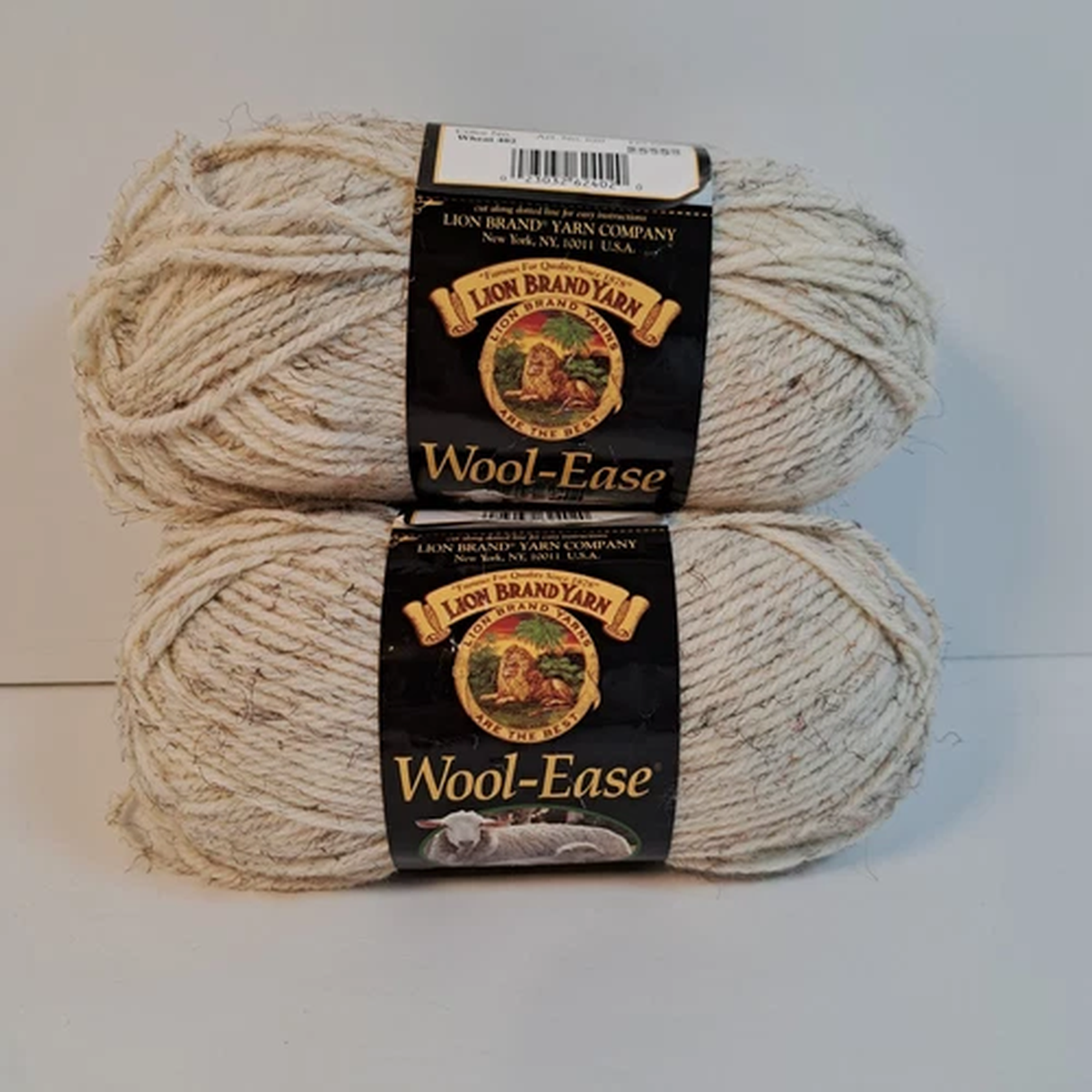 Lion Brand Wool Ease Yarn Wheat 402 Acrylic Wool Blend Lot of 2 w/vest pattern
