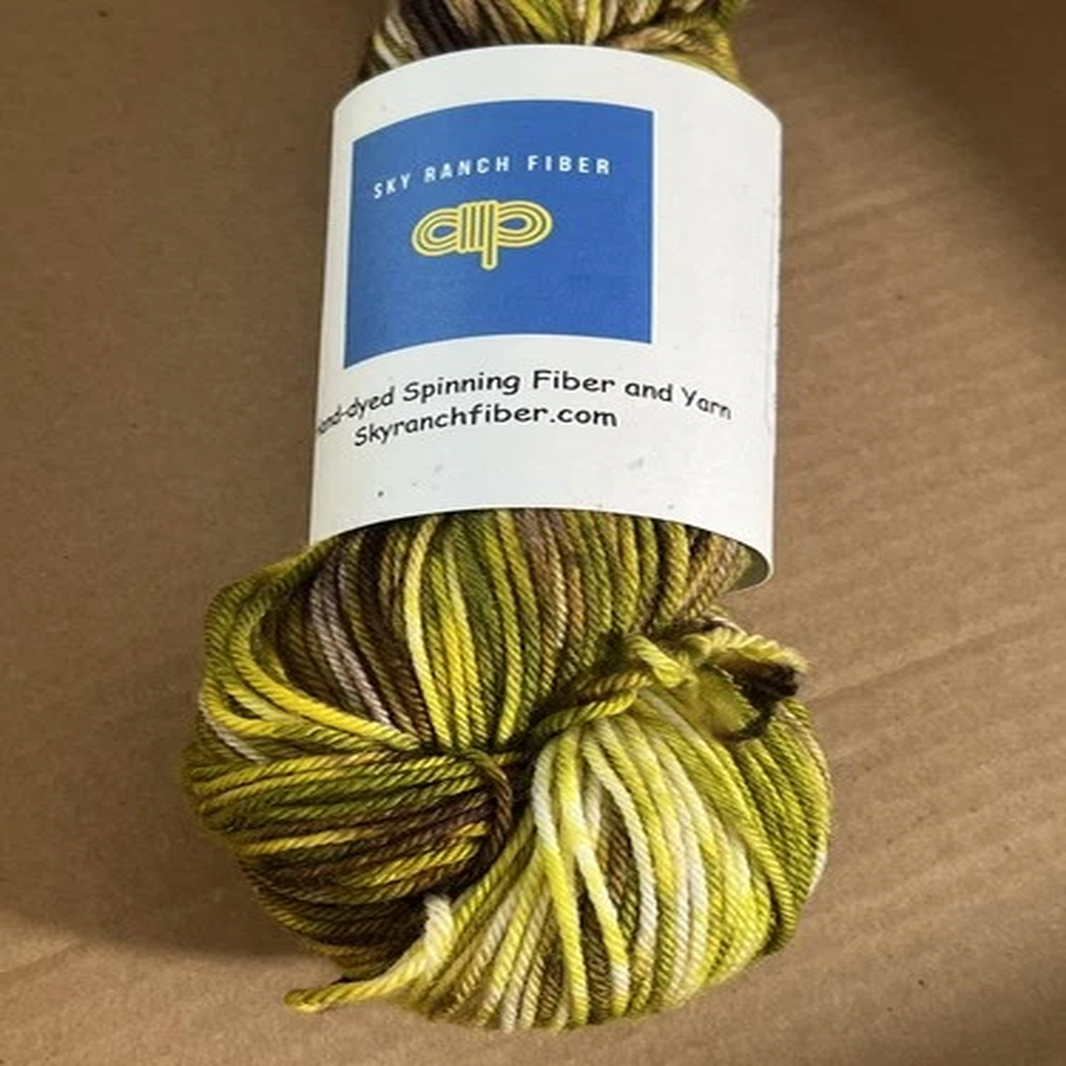 Sky Ranch Fiber Yarn Hand Dyed Merino Wool Blend Green TOASTED PISTACHIO 100GMS