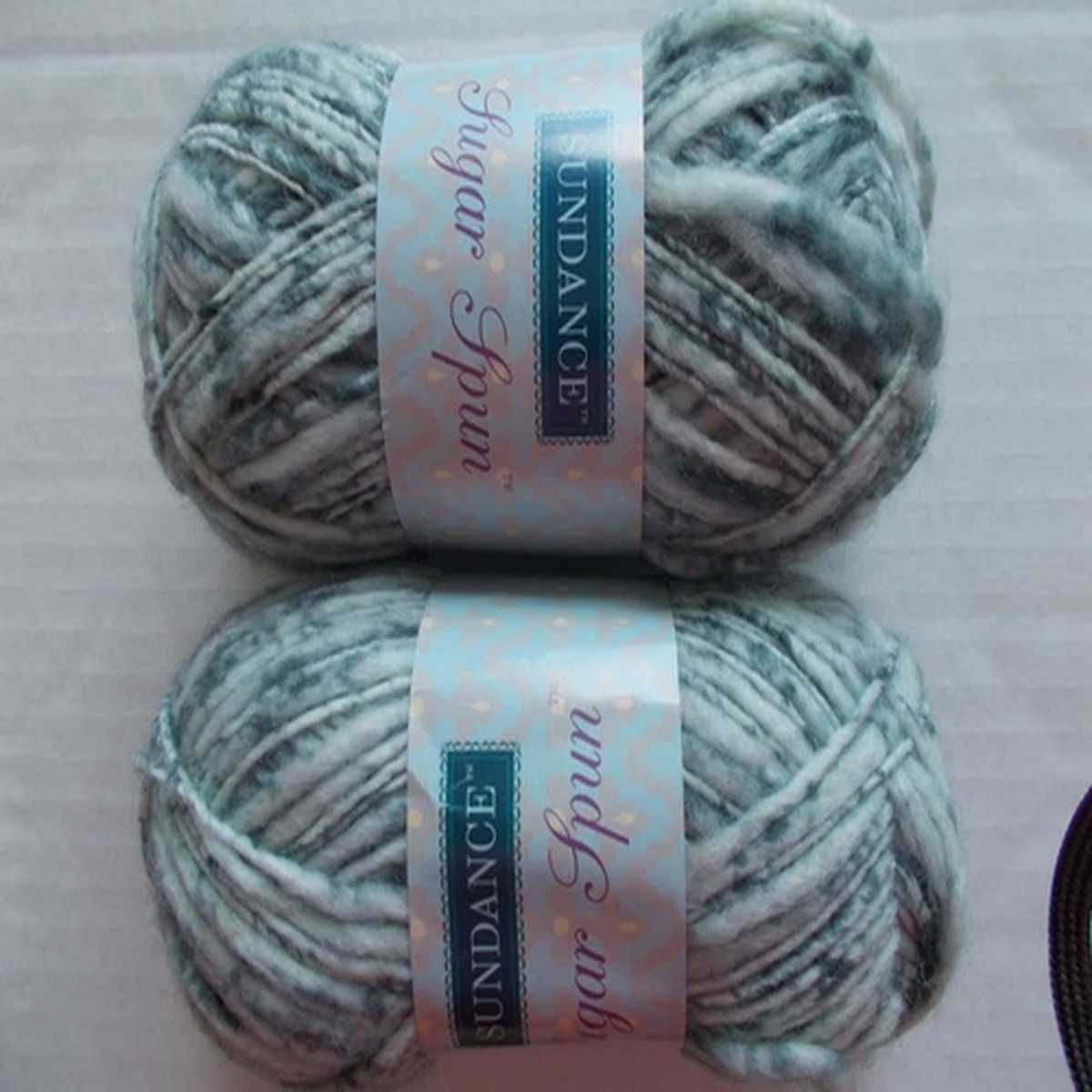 Sundance Sugar Spun wool blend baby yarn, Black Licorice, lot of 2 (114 yds ea)