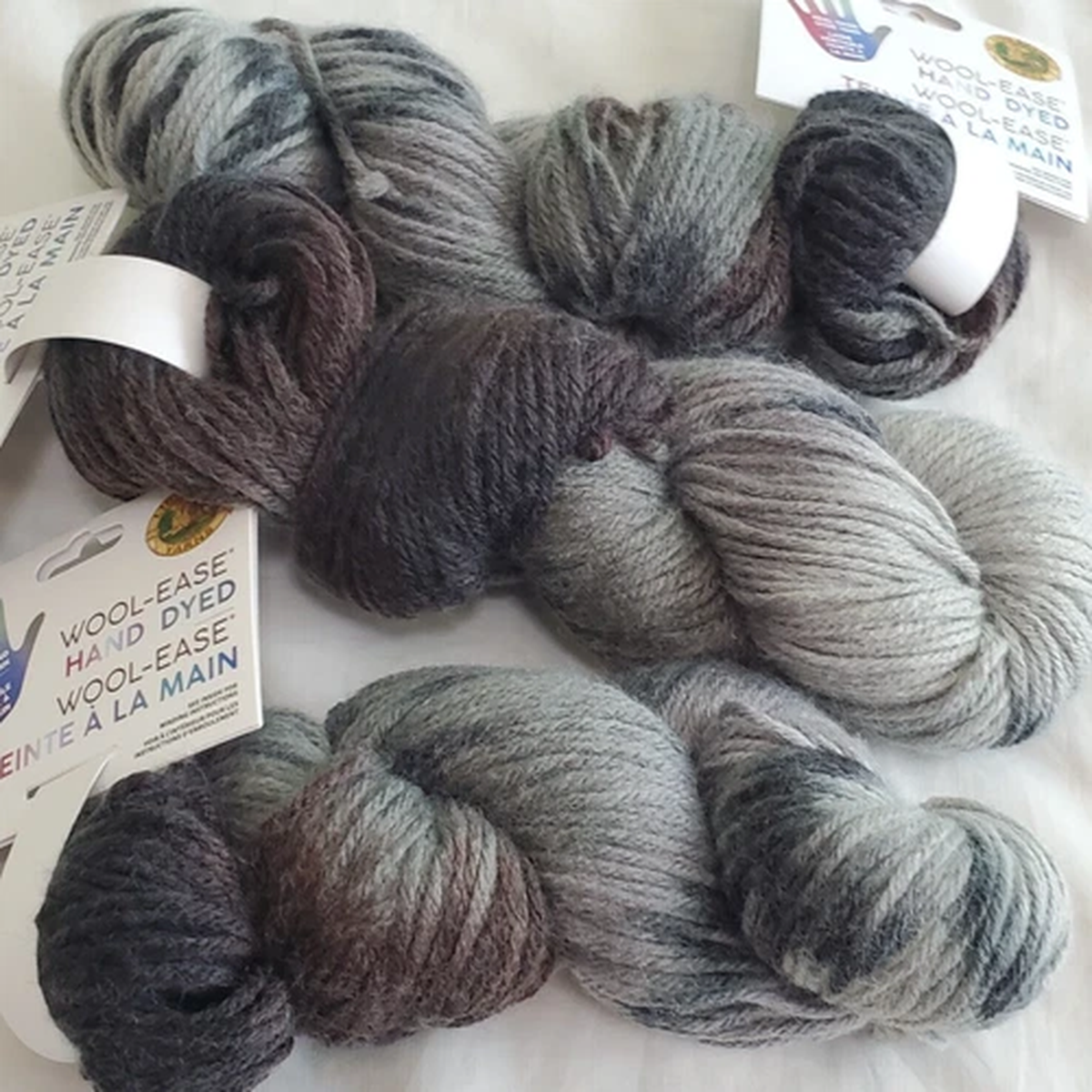 3 Skeins Lion Brand Knitting Yarn Wool Ease Hand Dyed S'MORES 100g 146 Yds each