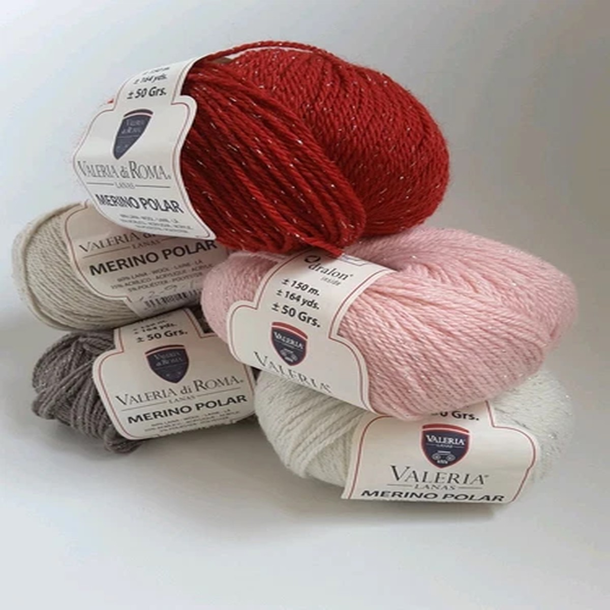 5 x VALERIA DI ROMA MERINO POLAR 60% MERINO WOOL YARN 50 gr each