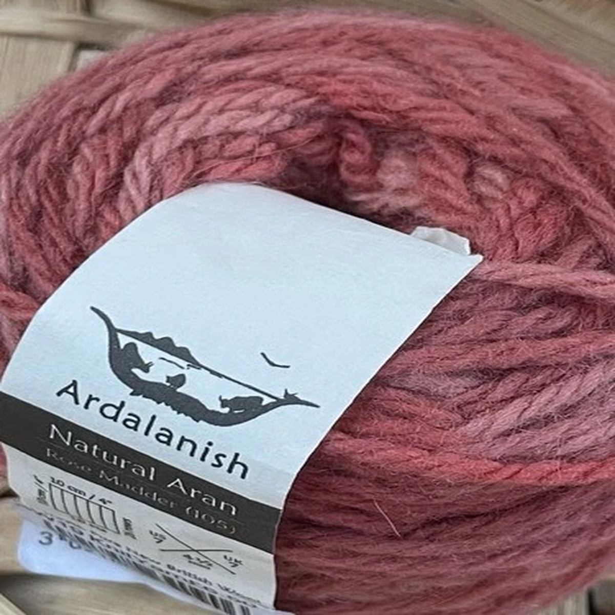 Ardalanish Natural Aran Yarn- Rose Madder- 1 Ball- Special!
