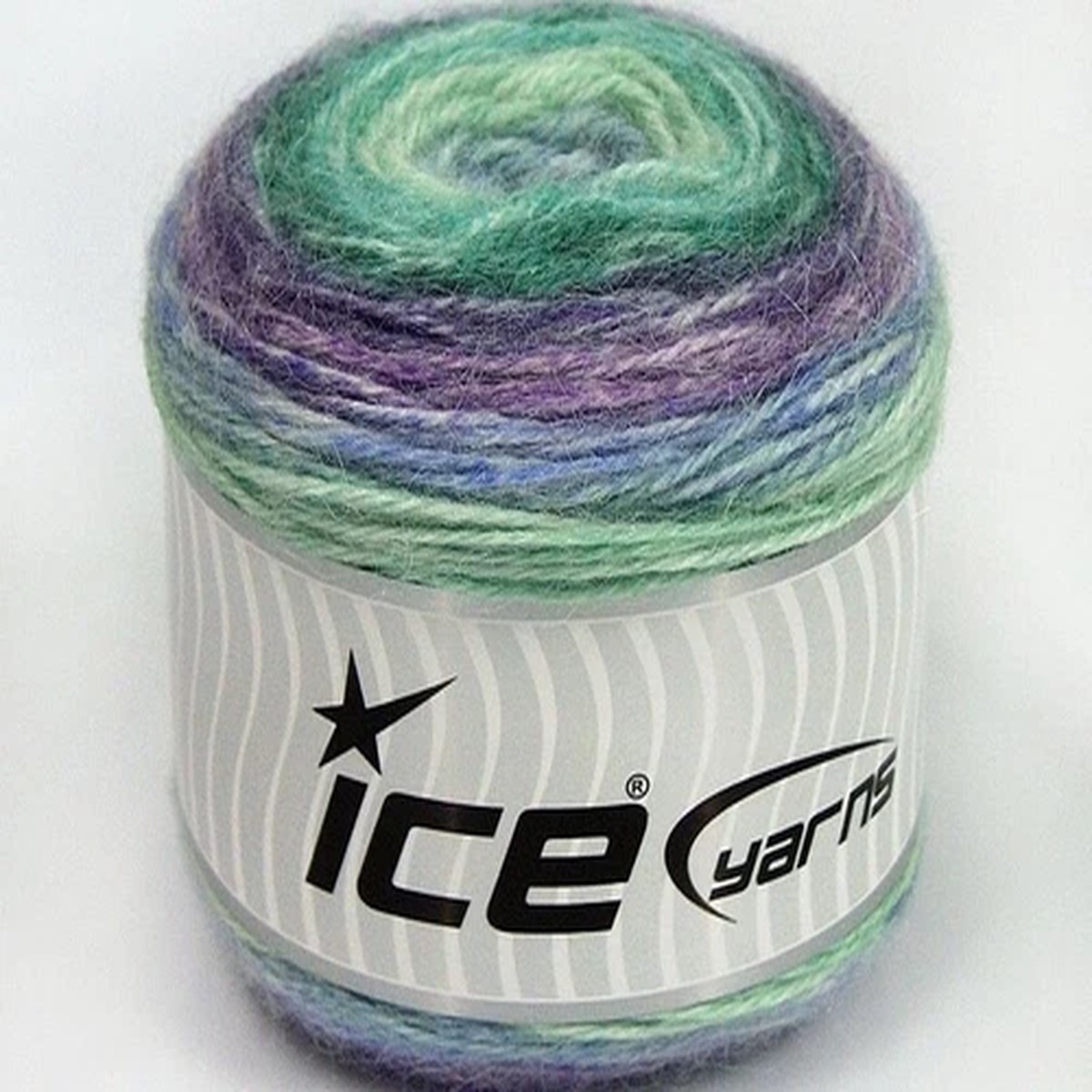 Cake Alpaca Wool Blend 67401 Ice Yarns Purple Green Blue DK 100g 339y