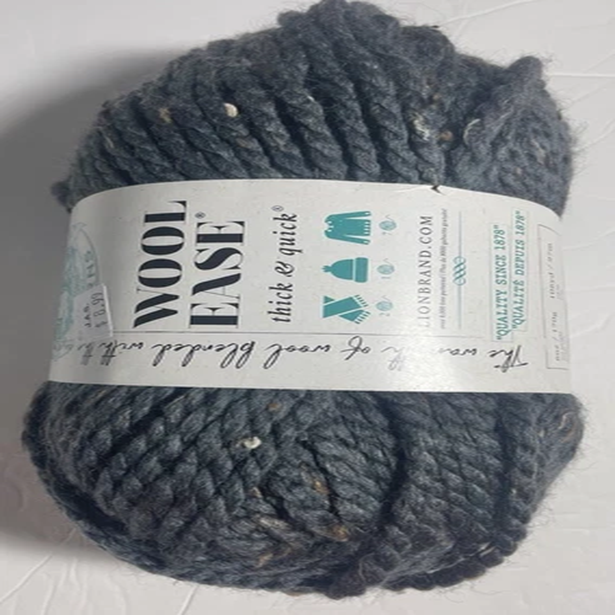 LION BRAND Yarn-WOOL EASE THICK&QUICK.1pk. GRAPHITE. I combine shipping, see det
