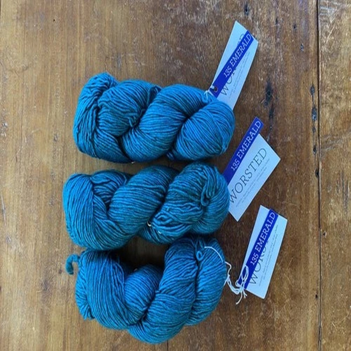 Malabrigo worsted yarn emerald green turquoise superwash merino wool 100g