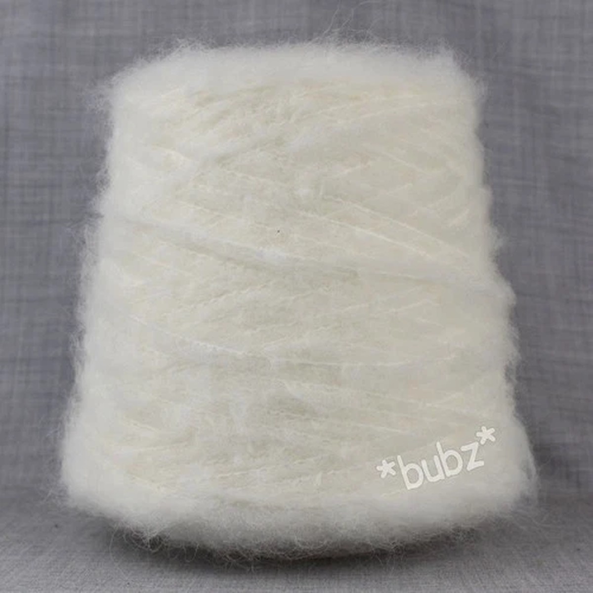 SOFT FLUFFY BRUSHED WOOL MOHAIR YARN 400g CONE NATURAL CREAM DOUBLE KNITTING DK