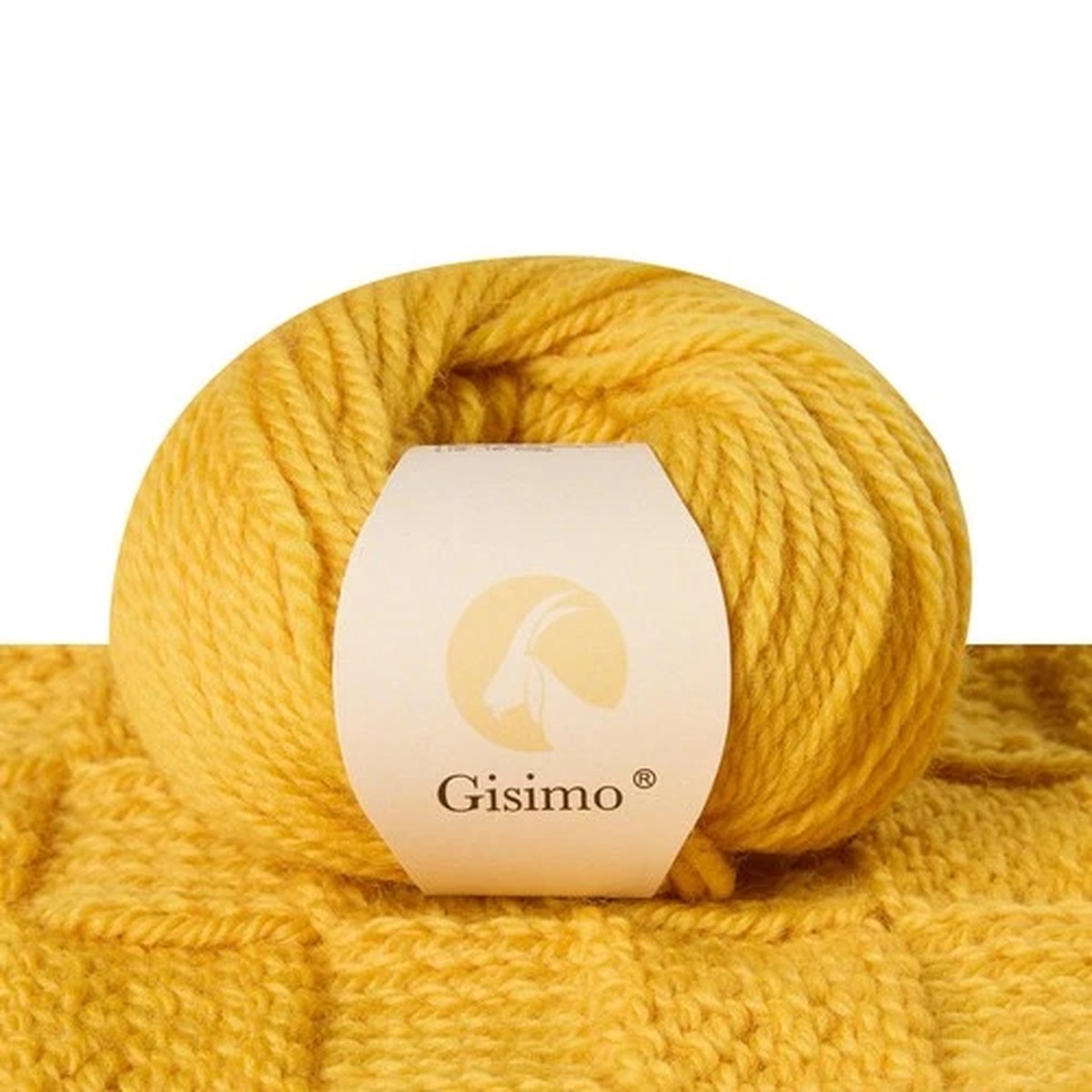 Gisimo 100% Merino Wool Yarn, 3-Ply Luxurious and Soft Yarn for 1ball, Gold