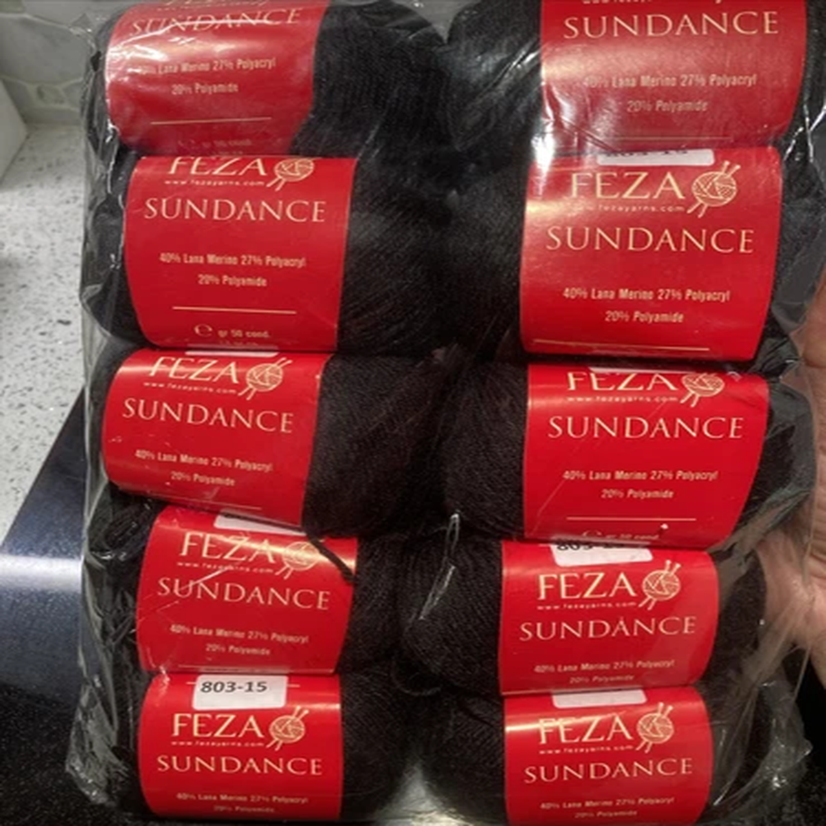 Lot Of 10 Feza Sundance Black Yarn -40% Merino Wool