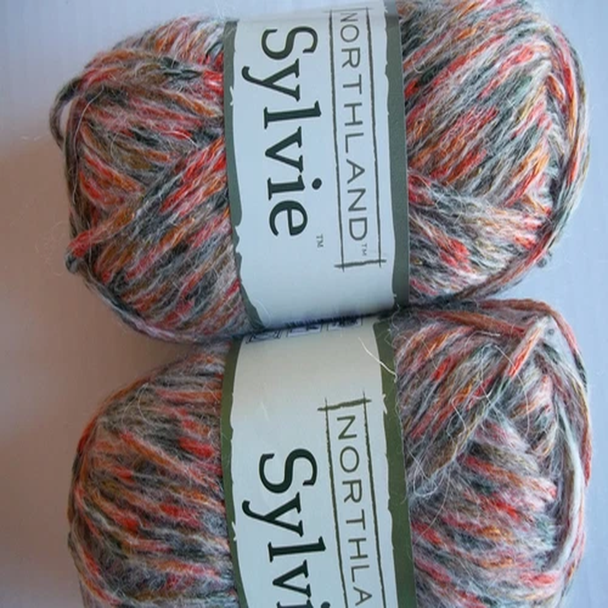 Northland Sylvie wool/acrylic blend brushed yarn, Embers, lot of 2 (76 yds ea)