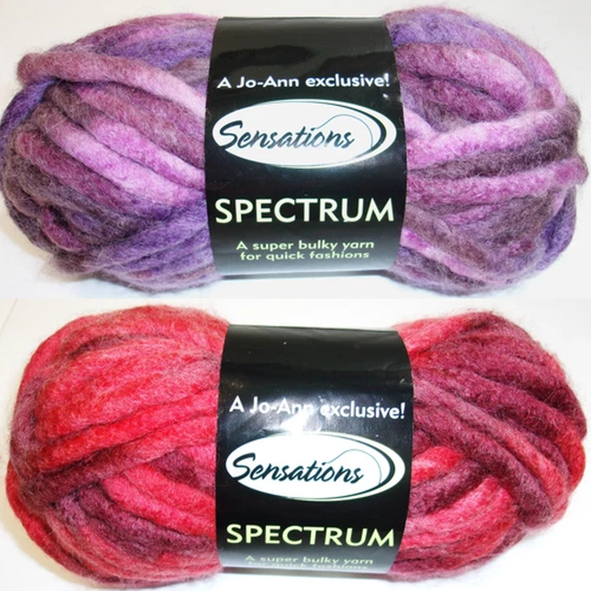 Sensations Spectrum Yarn, Wool-Acrylic, Super Bulky, 3.5 oz, Red/Purple Spectrum