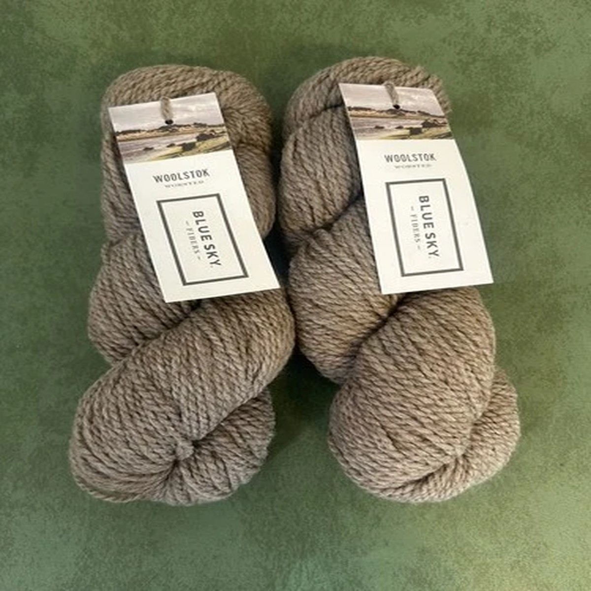 Blue Sky Fibers Woolstok Worsted in #1302 Gravel Road 100% Wool, 2 hanks