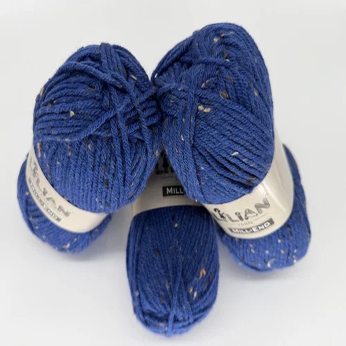 Lilian Mill End DK Tweed Yarn 300g 25% Wool Knitting Crochet Navy Blue So Soft