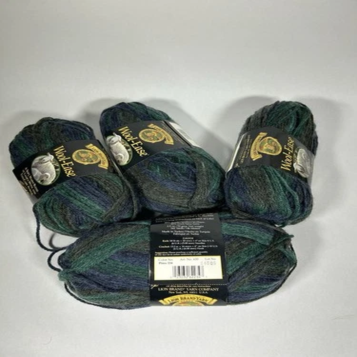 (Lot of 4) Vintage Wool-Ease Ombr Yarn Pines 234 Blue Green Grey (Partly Used)