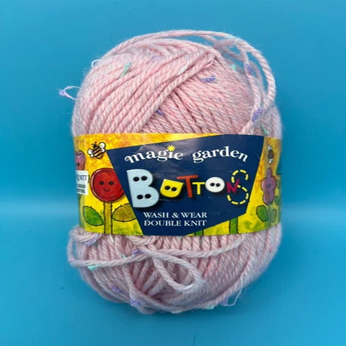 Magic Garden Buttons Yarn - Wool/Polyester - Pink - New Zealand