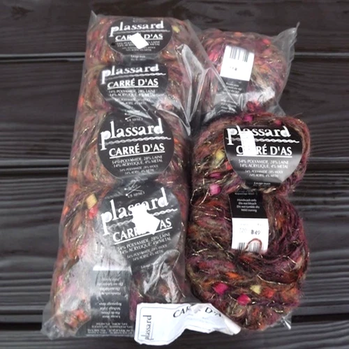 Plassard CarreD'As Yarn wool blend with glitter - PER BALL SALE/8 available