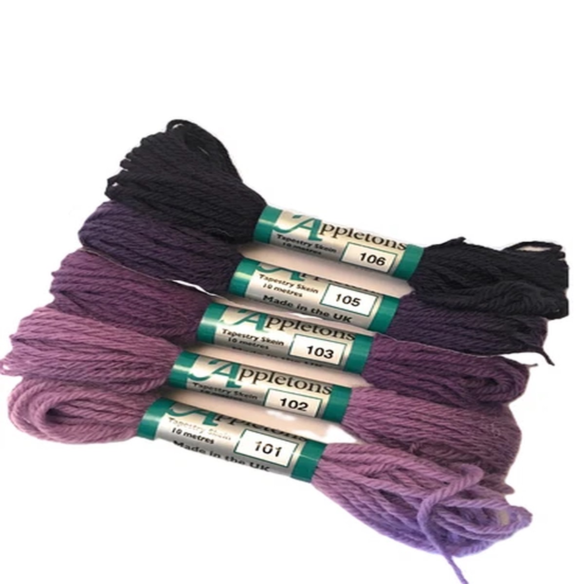Purple 101-106 (5pcs) Set of Appletons Tapestry 4ply Wool Yarn Skeins