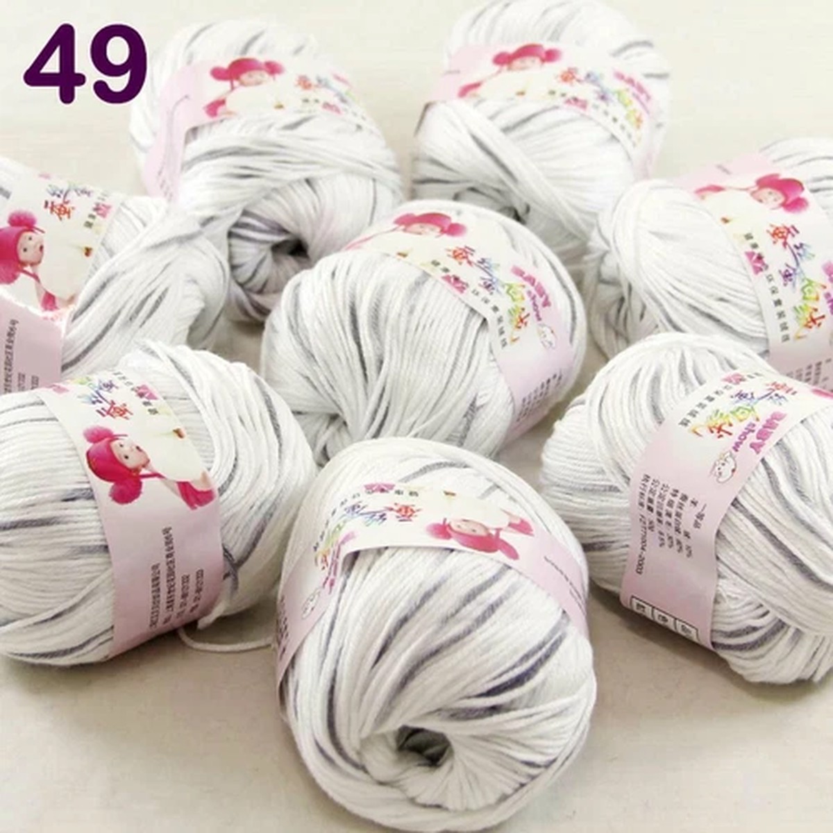 Sale 8 Skeinsx50gr DK Baby Cashmere Silk Wool Children Hand Knit Crochet Yarn 49