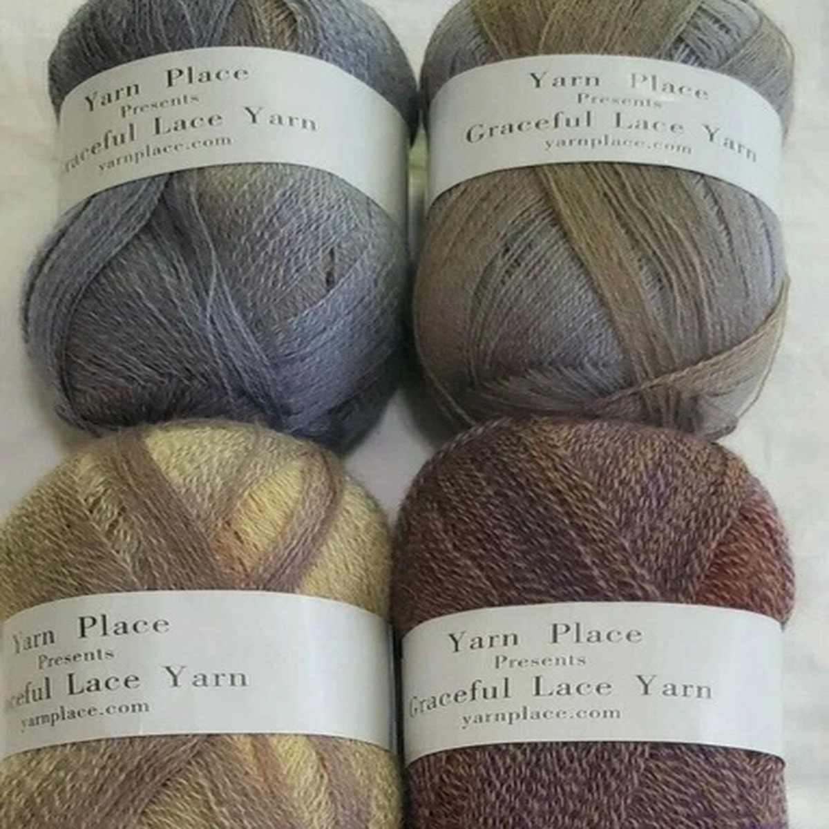 4 Skeins Lot "Yarn Place" Fine Lace Knitting Yarn GRACEFUL Wool 50g 903 Yds ea
