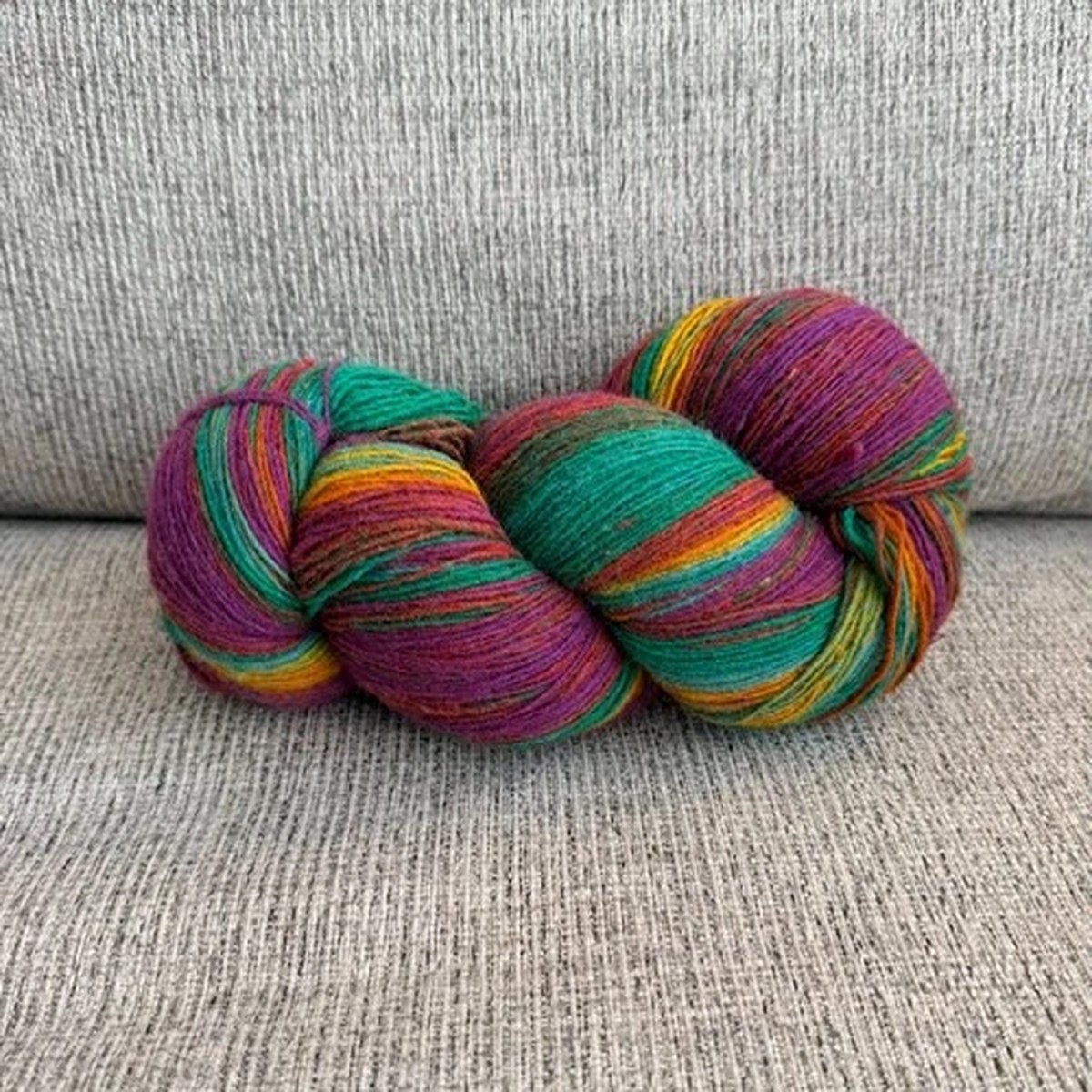 Dundaga yarn multicolor sheep wool 6/1 different weight yellow green purple