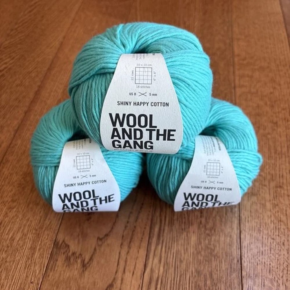 Wool and The Gang Shiny Happy Cotton Magic Mint 3 Balls NEW 100 Grams 155 Yds