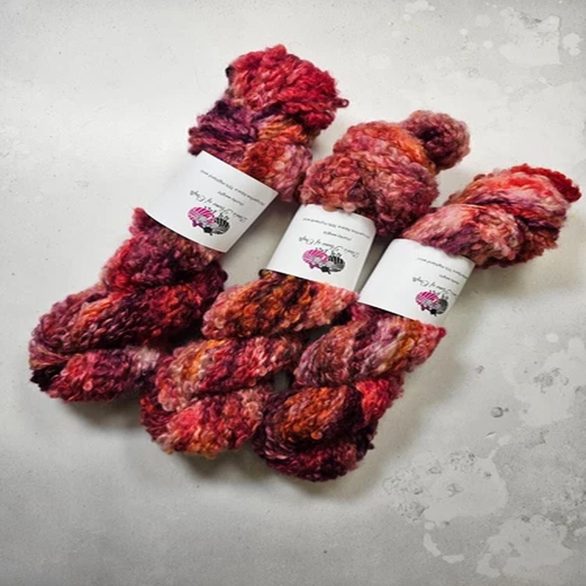 Alpaca / highland wool yarn, Chunky weight, 100g, RUBY RHAPSODY