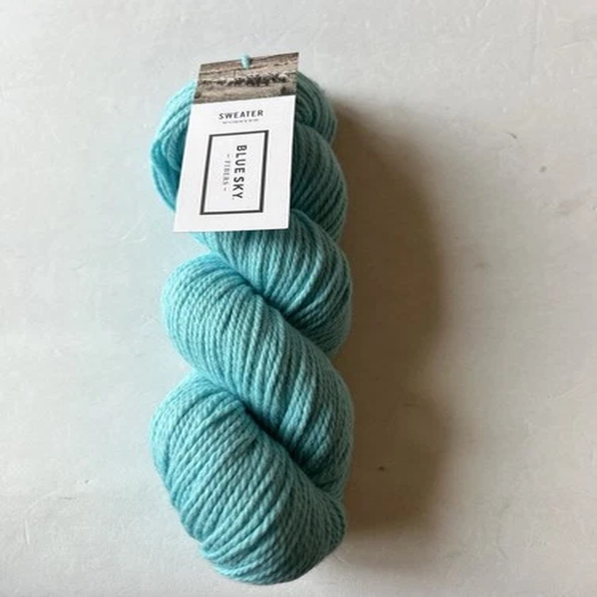 Blue Sky Fibers Sweater Worsted (4) Yarn Turquoise Wool/Cotton 100g Hank