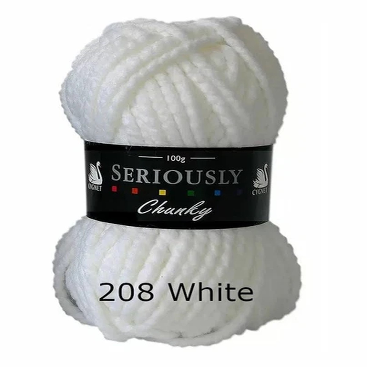 Cygnet Seriously Chunky 208 White 100g Wool Yarn