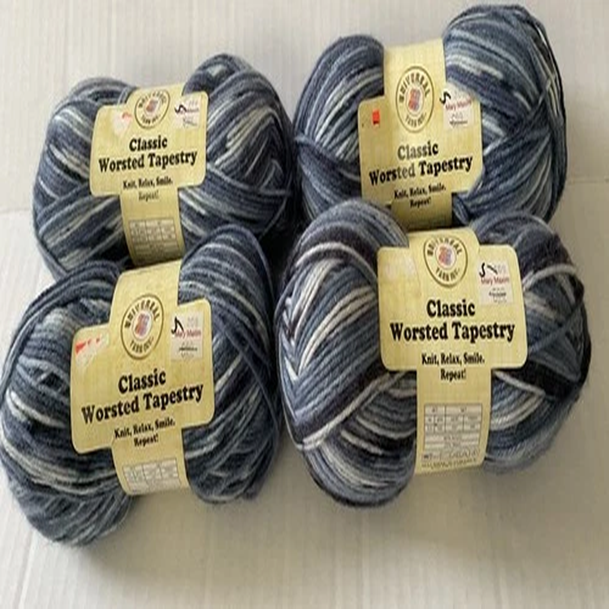 Universal Yarn Classic Worsted Tapestry Yarn, Indigo Blues 80% Acrylic, 20% Wool
