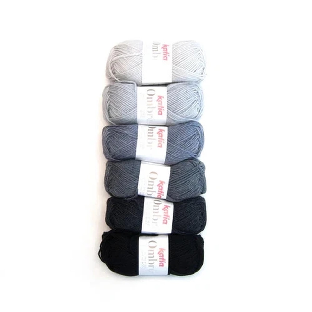 Katia Ombre #4 Greys 100% Merino Wool Knitting Yarn Shawl Kit 97004