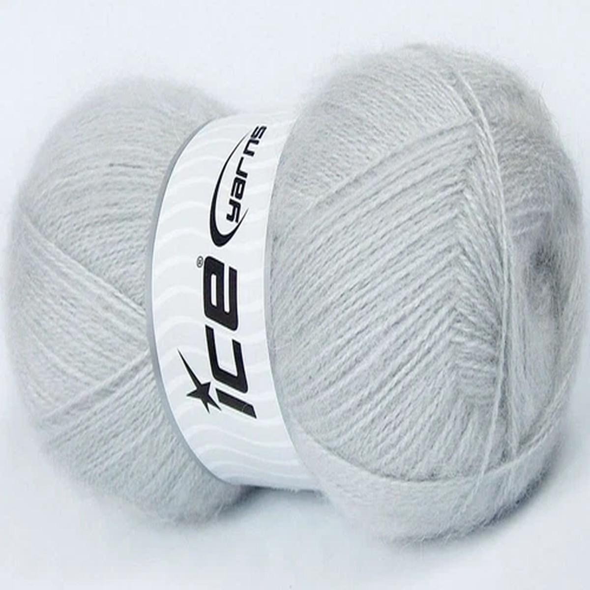 Light Grey Mohair Pastel Yarn 73632 Ice Acryl Wool Mohair Fine Wt 100g 546y