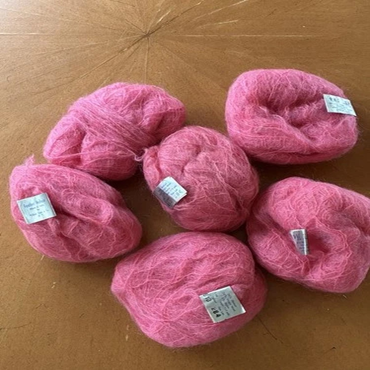 Lot 6 PINK Feather Mohair Yarn Made In Italy For Unger @ Co N.Y.