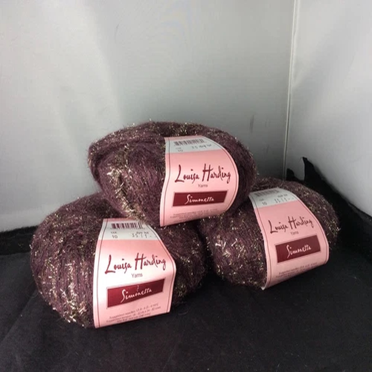 Louisa Harding SIMONETTA Color 10 Maroon Gold 3 SKEINS