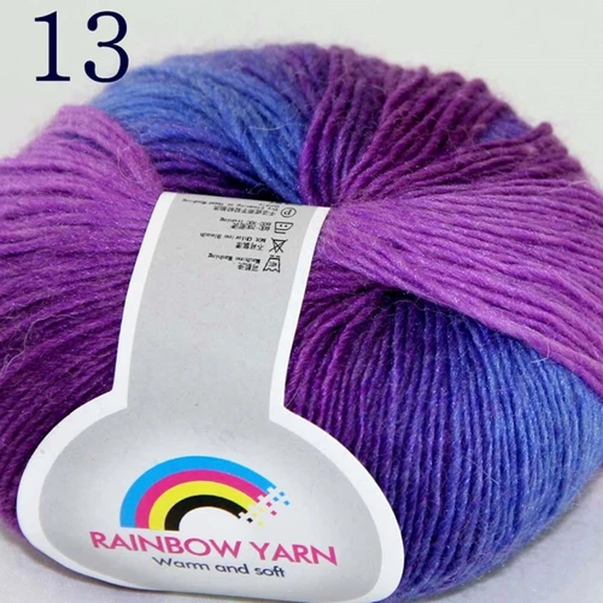 Sale 1Ballsx50gr Colorful Rainbow Warm Rugs Cashmere Wool Crocheted Yarn 13