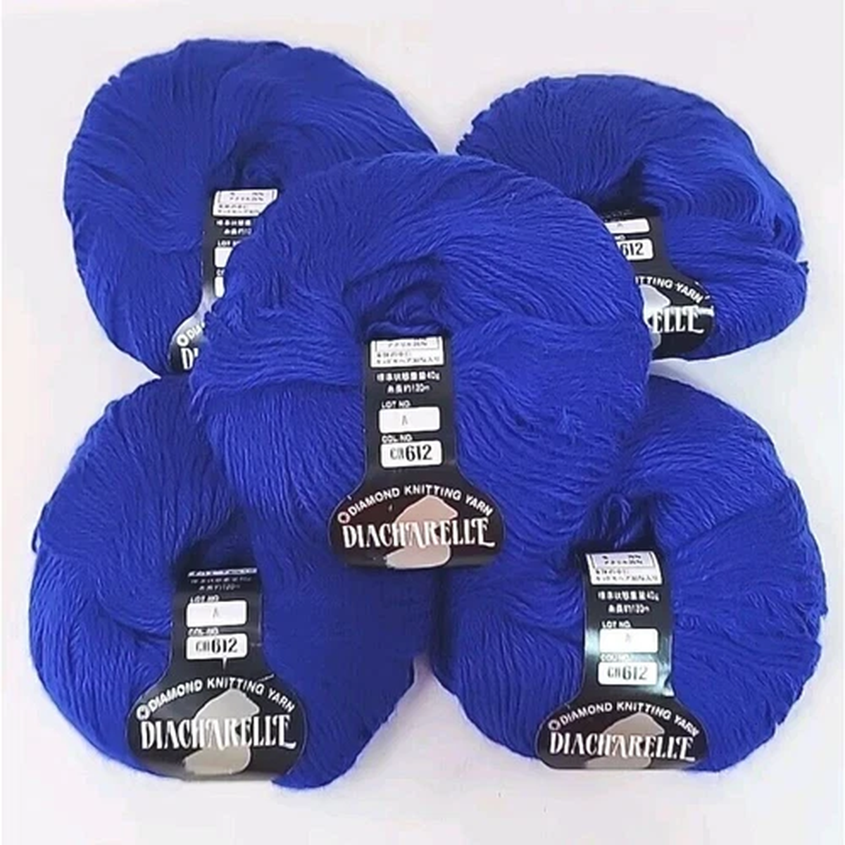 Diacharelle Diamond Knitting Yarn Mohair Wool Color CR612 Blue Lot of 5 U273
