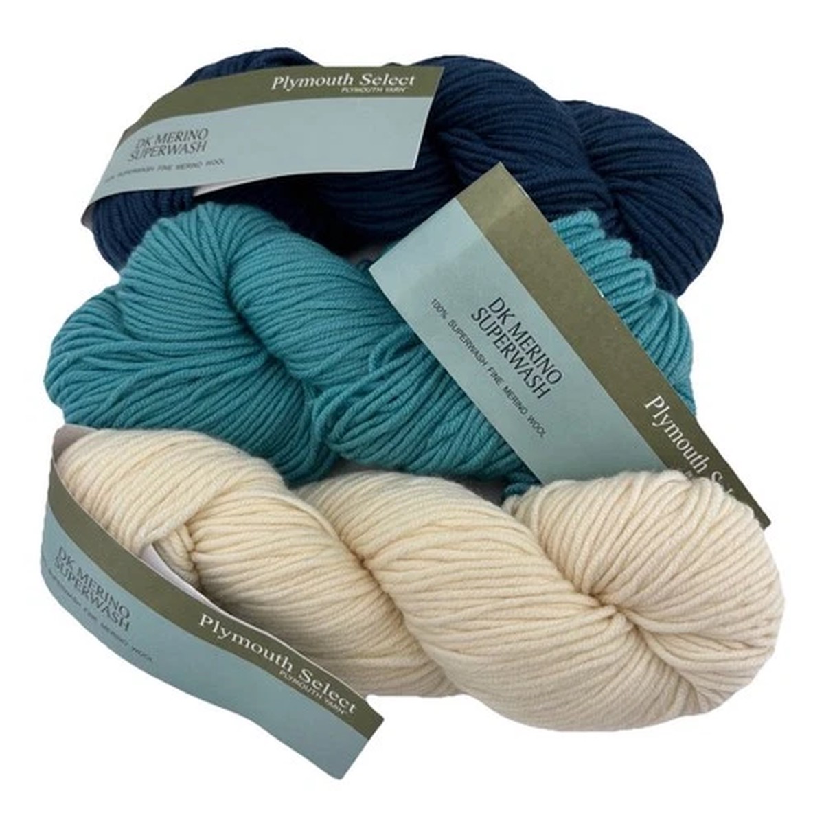 Plymouth Select DK Merino Superwash Yarn Lot 3 Skeins 390 Yards Color Pack