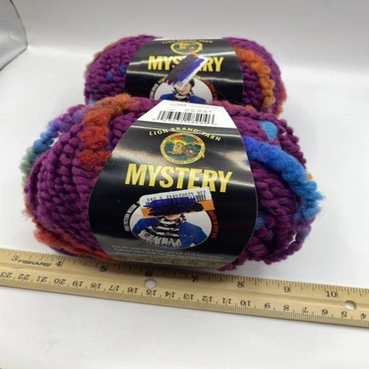 2 Skeins Lion BRAND Mystery Yarn Fire 204 Fuchsia Facets #11