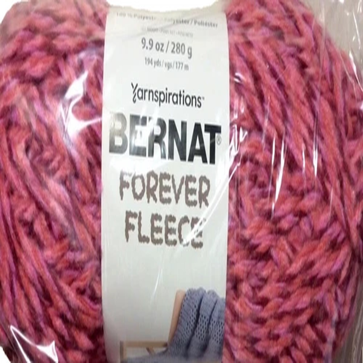 Bernat Forever Fleece Yarn Rumpus Red.