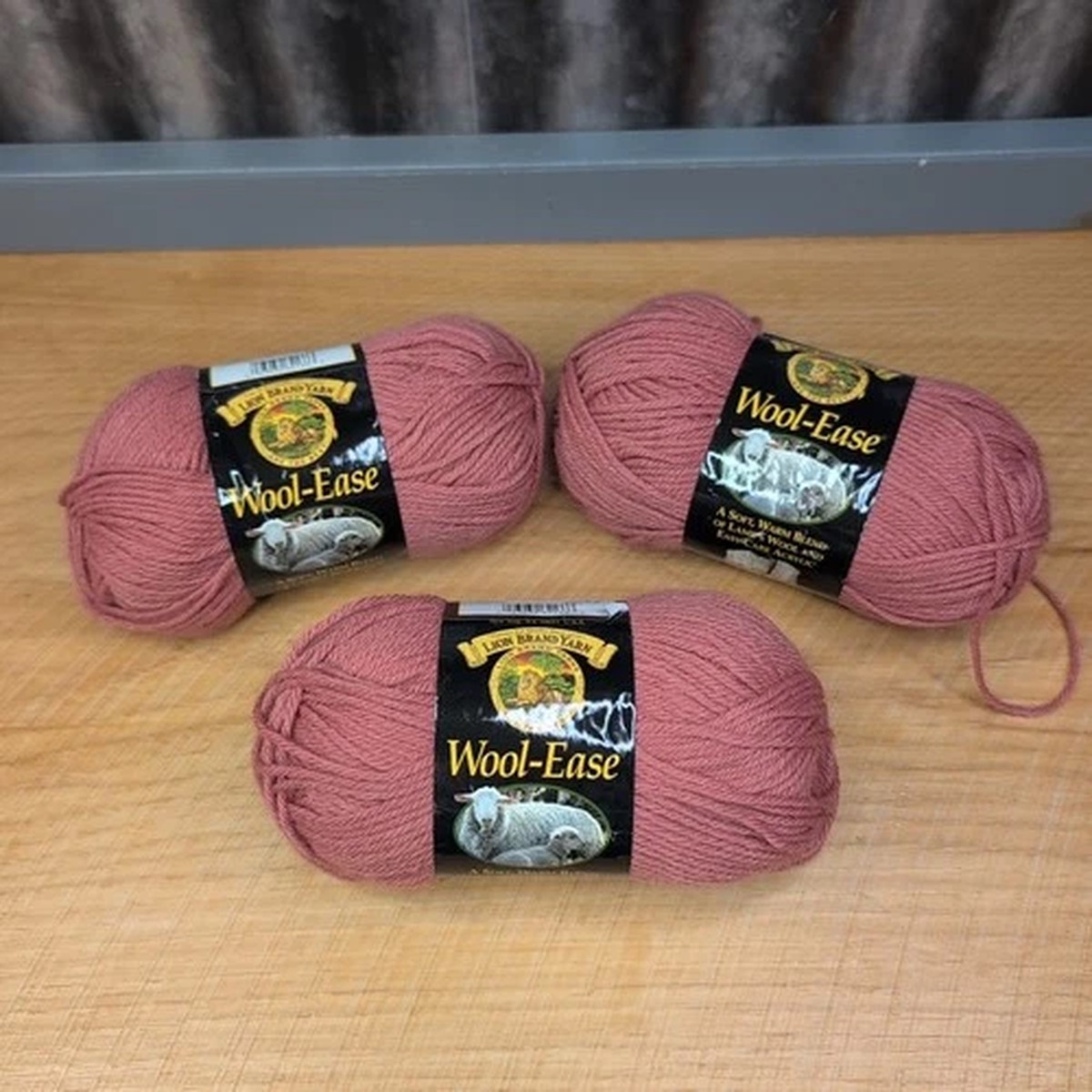 Lion Brand Yarn Wool Ease 133 Guava Pink 3 Skeins 3oz 197yd each Worsted Weight