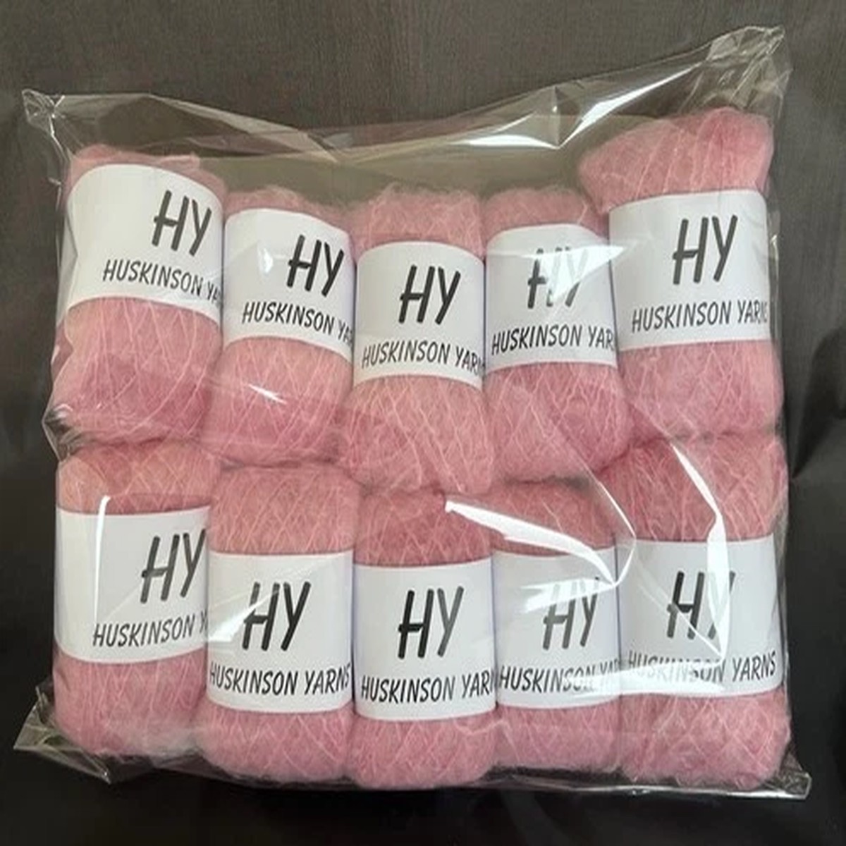 Mohair Wool Yarn 10 x 50g Balls Pale Pink 78% Mohair Double Knitting