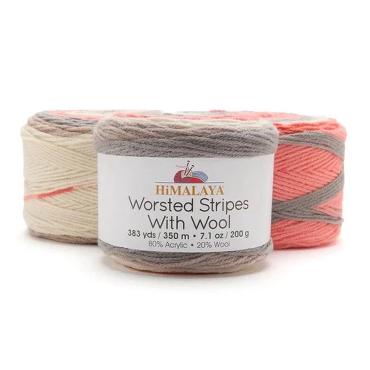 Premier Yarns Himalaya Worsted Stripes With Wool 3 pack "Peach Cobbler".