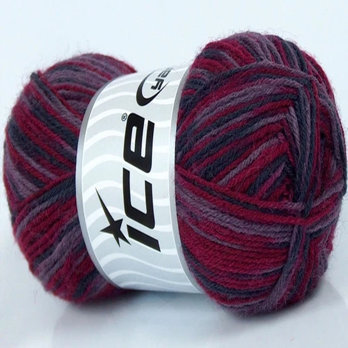 50 Gram Burgundy Grey Sockenwolle Sock Yarn 73966 Ice Superwash Wool Nylon 229y